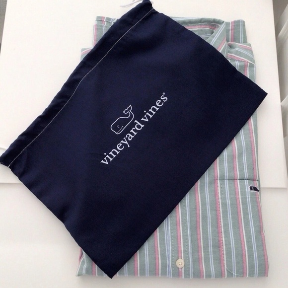 Vineyard Vines Stripe Oxford-Whale Logo Long Sleeve Shirt-NWT - Picture 10 of 10